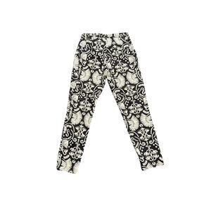 H&M Floral Ankle Stretch Pants - Black & White - Size 6
